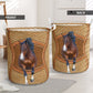 Horse 4 Line Rattan Handmade Laundry Basket For Room Home Organizer