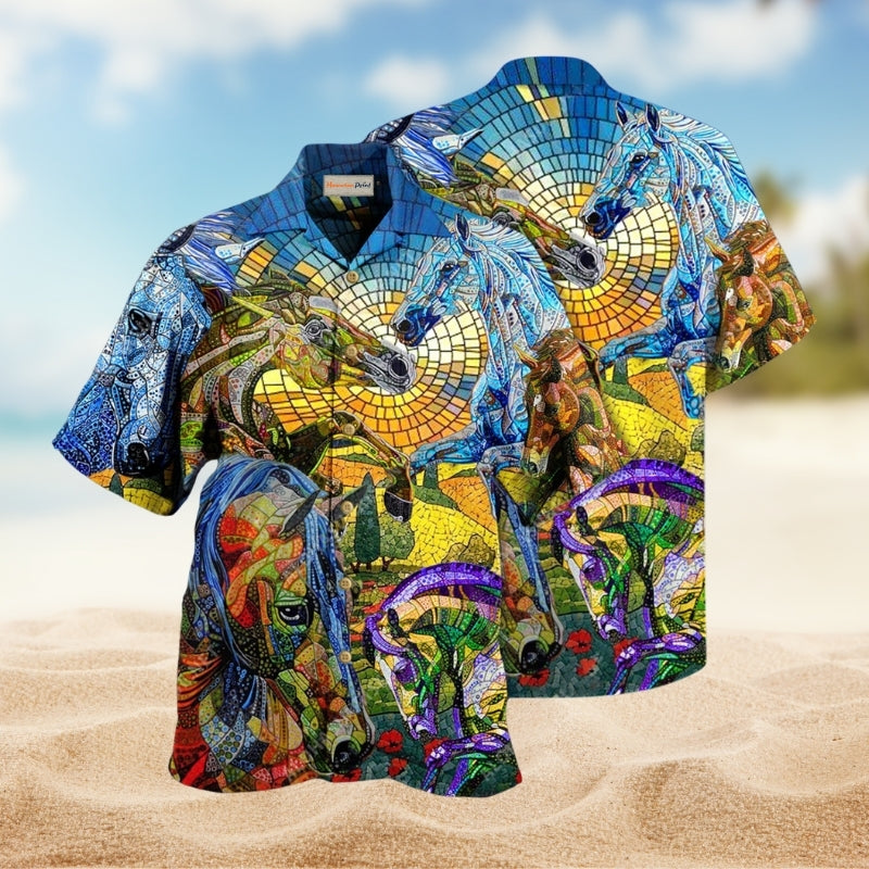 Music Festival Hawaiian Shirt Front Pattern View For Outdoor Gatherings