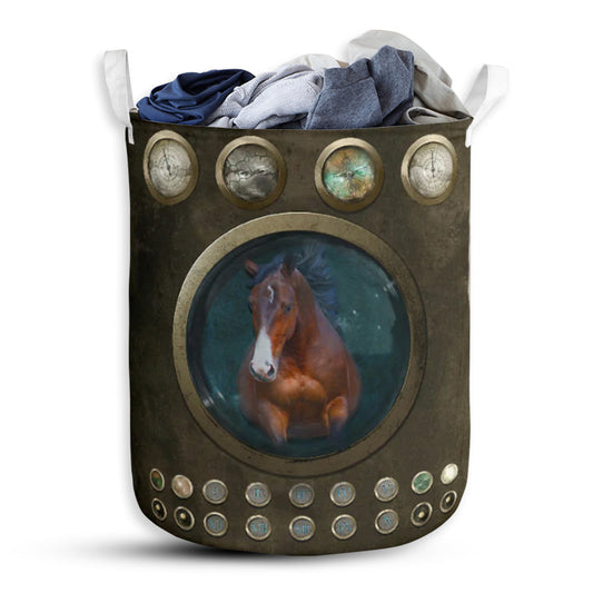 Horse And Broken Hole Laundry Basket For Bathroom Bedroom Storage