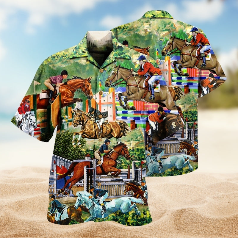 Horse Human Hawaiian Shirt For Coastal Getaways, Outdoor Gatherings, And Thoughtful Gift Giving