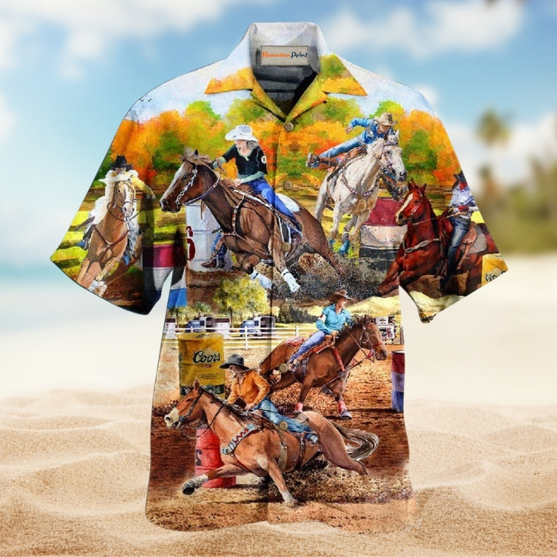 Horse Barrel Racing Ride It Like You Stole It Hawaiian Shirt For Summer Vacation Beach Travel And Relaxed Casual Wear