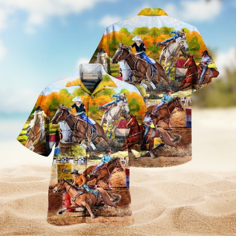 Horse Barrel Racing Ride It Like You Stole It Hawaiian Shirt For Summer Vacation Beach Travel And Relaxed Casual Wear