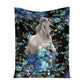 Horse Blue Floral Flannel Blanket For Cozy Bedroom Sofa Decor