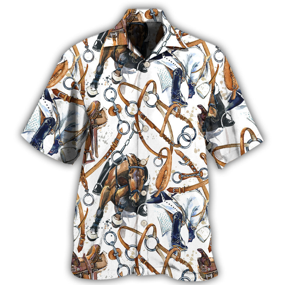 Creative Horse Bridle Minimal Hawaiian Shirt For Beach Days, Summer Outings, And Thoughtful Gift Giving