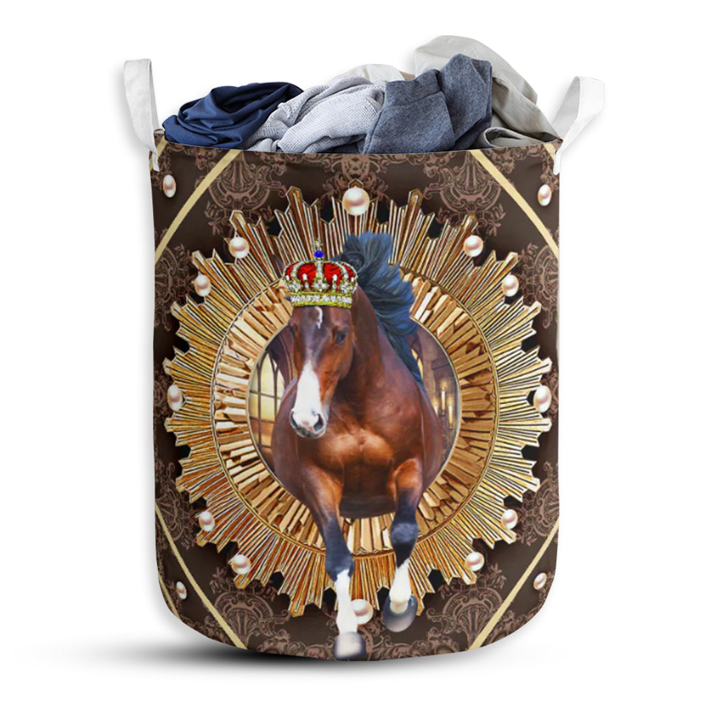 Horse Crown Royal Laundry Basket For Bathroom Bedroom Storage
