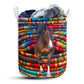 Horse Fabric Rainbow Color Laundry Basket For Bathroom Bedroom Storage