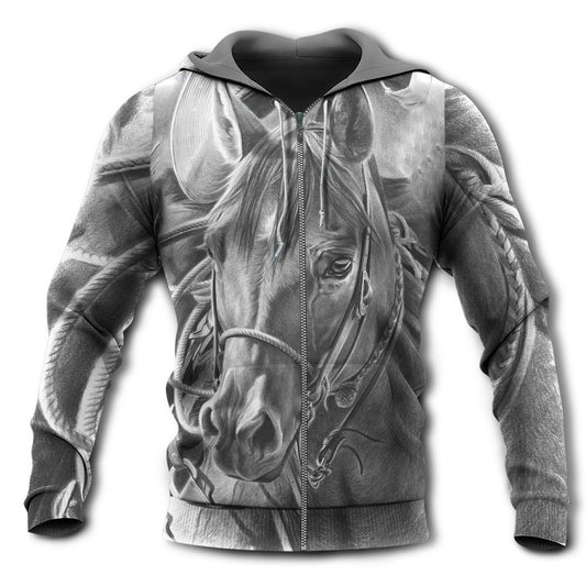 Grey Classic Elegant Horse Hoodie For Rustic Travel Casual Adventures And Gift Giving