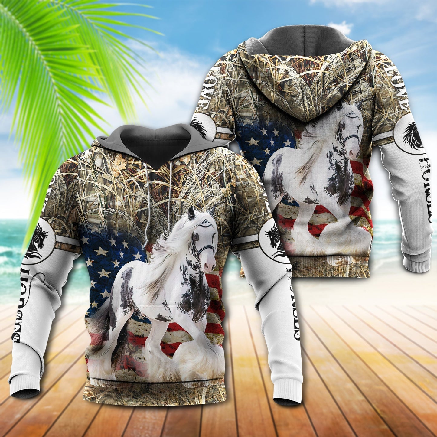 Gypsy Horse Love America Hoodie For Horse Inspired Streetwear Holidays And Comfortable Outfits