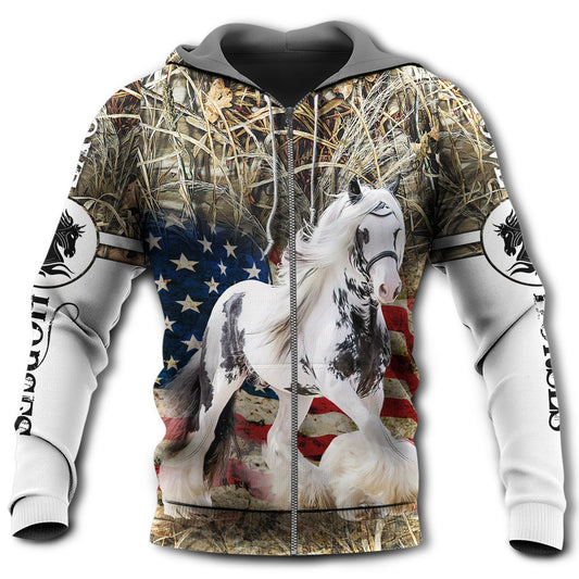 Gypsy Horse Love America Hoodie For Horse Inspired Streetwear Holidays And Comfortable Outfits