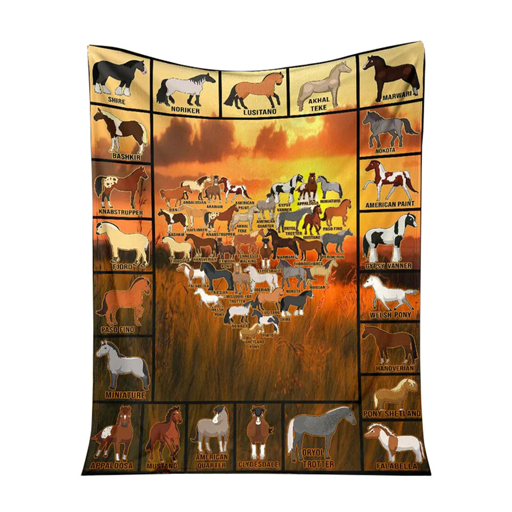 Horse I Love Horses Flannel Blanket For Cozy Bedroom Sofa Decor