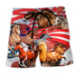 Horse Independence Day Freedom Beach Shorts For Outdoor Adventures And Thoughtful Seasonal Gifts