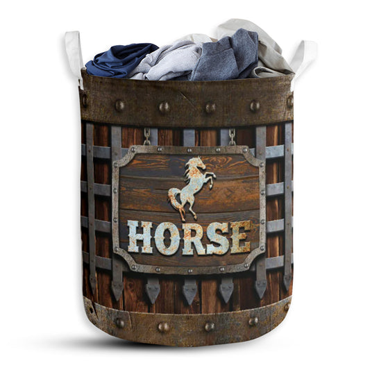 Small Size Horse Iron Vintage Laundry Basket For Bathroom Bedroom Storage