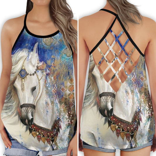 Horse Lady Beautiful Equestrian Elegant Nature Hollow Tank Top For Yoga Workouts And Casual Wear