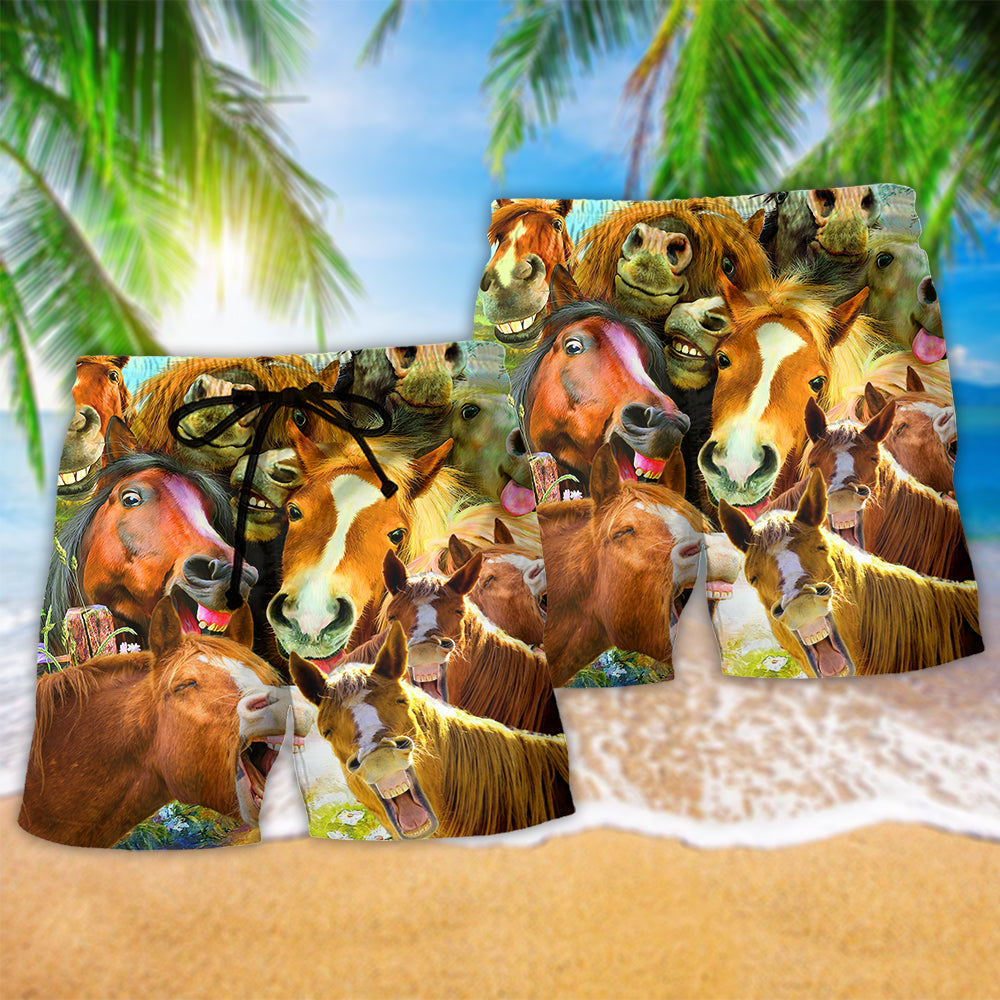 Laughing Horse Farm Beach Shorts Pattern Detail For Casual Summer Plans And Memorable Gift Ideas