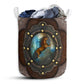 Horse Leather Brown Style Laundry Basket For Bathroom Bedroom Storage