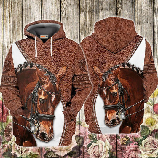 Horse Leather Hoodie For Horse Lovers Weekend Adventures And Relaxed Daily Style