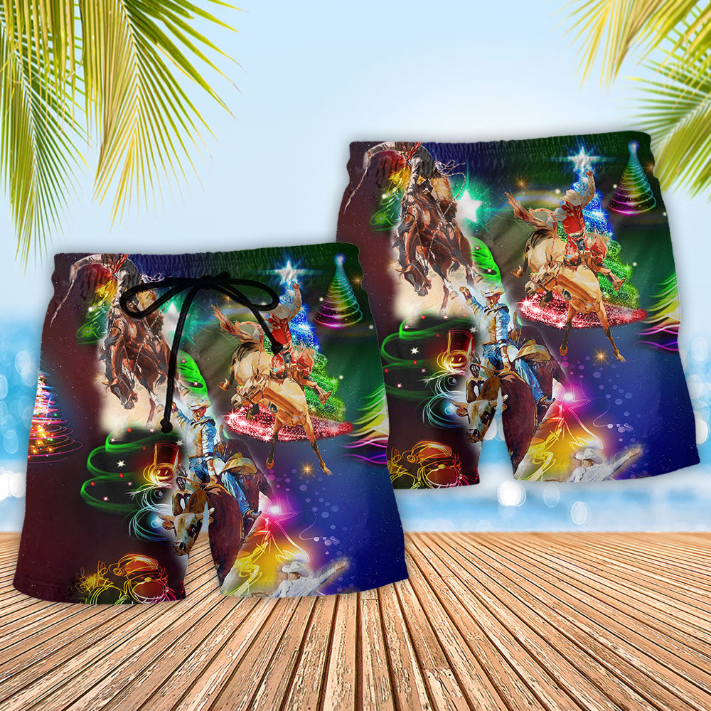 Rodeo Horse Legacy Western Beach Shorts Pattern Detail For Seaside Leisure And Travel Ready Comfort
