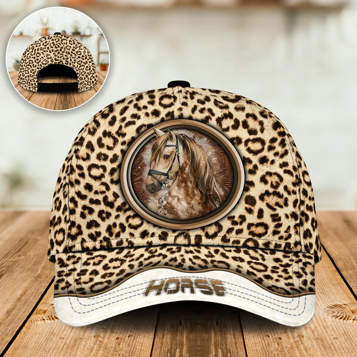 Horse Leopard Pattern Classic Cap For Holiday Adventures Parties And Comfortable Styling