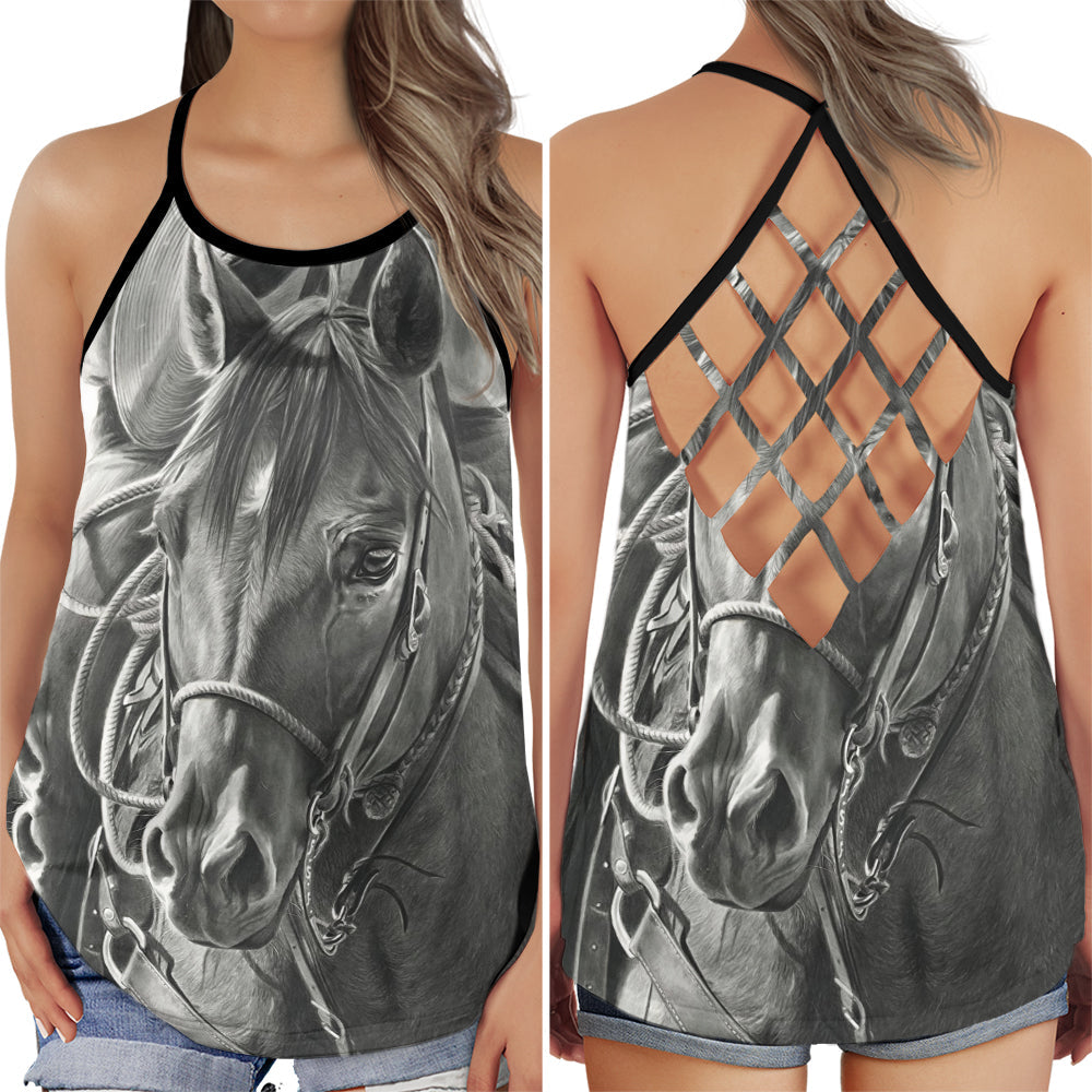 Horse Love And Life Wild Spirit Hollow Tank Top For Yoga Workouts And Festival Wear