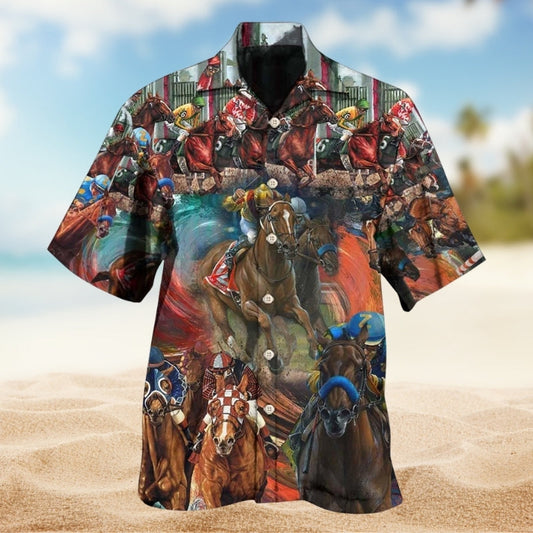 Horse Style Hawaiian Shirt For Island Getaway And Beachside Style