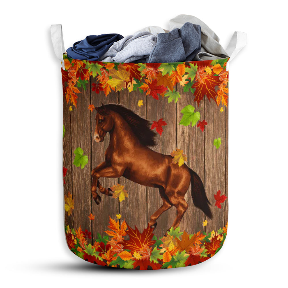 Horse Maple Nice Leaves Laundry Basket For Bathroom Bedroom Storage