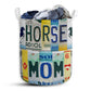 Horse Mom Live Love License Plate Laundry Basket For Bathroom Bedroom Storage