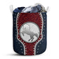 Horse Navy Leather Blue And Red Laundry Basket For Bathroom Bedroom Storage