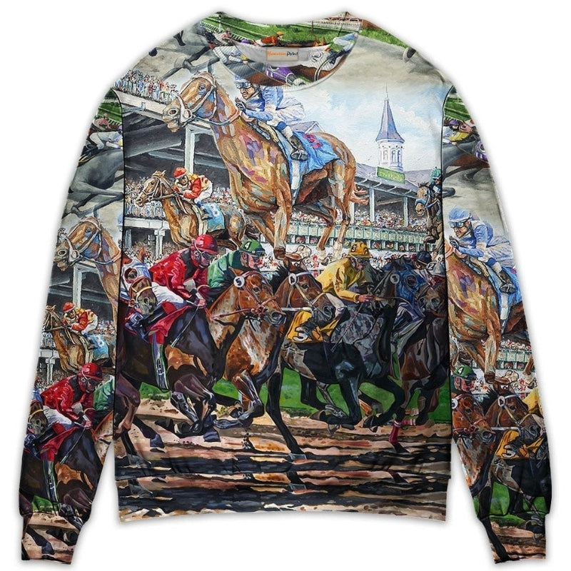 Horse Racing Be Strong Brave Sweater For Animal Inspired Style Events And Comfortable Daily Wear
