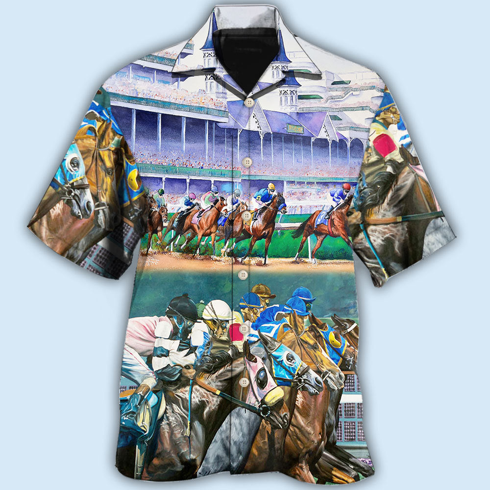 Horse Racing Amazing Hawaiian Shirt For Summer Vacation And Beach Travel