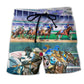 Horse Racing Beach Shorts Pattern View For Outdoor Adventures And Weekend Trips