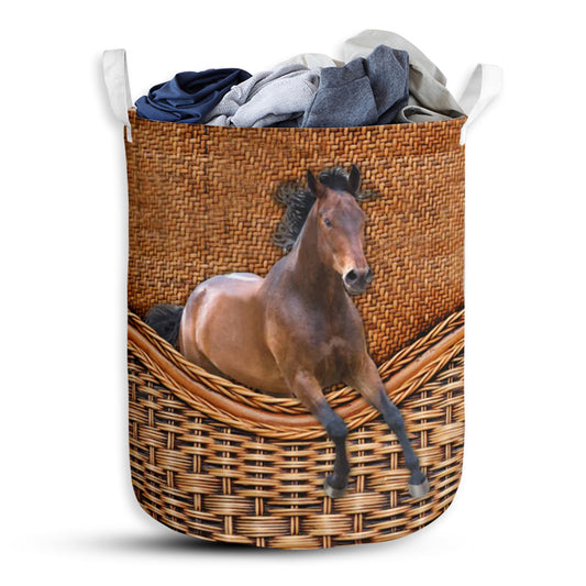 Horse Rattan Texture Type Laundry Basket For Bathroom Bedroom Storage