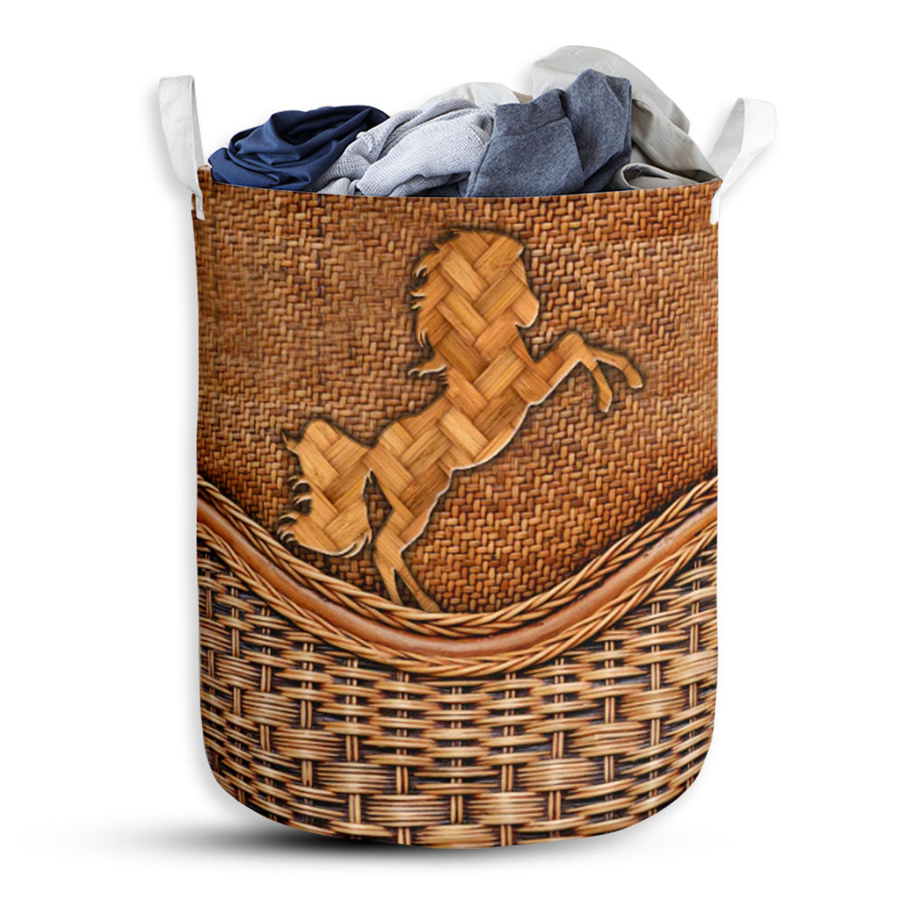 Horse Rattan Texture Nice Style Laundry Basket For Bathroom Bedroom Storage