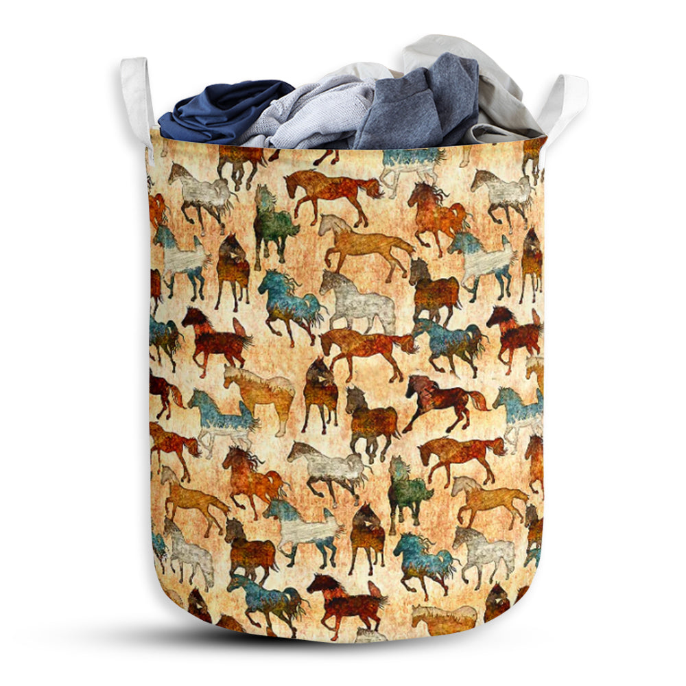 Horse Retro With Yellow Style Laundry Basket For Farmhouse Bathroom Bedroom Laundry Room And Home Decor