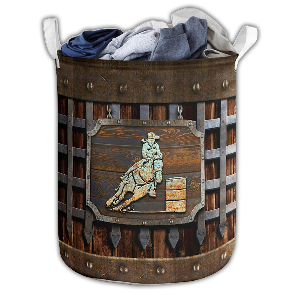 Horse Riding Vintage Style Laundry Basket For Room Home Organizer