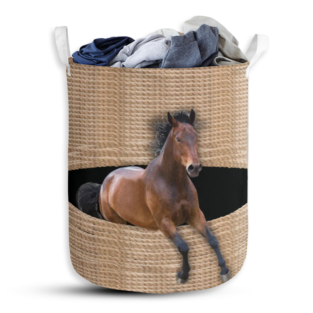 Horse Rope Line Classic Laundry Basket For Bathroom Bedroom Storage