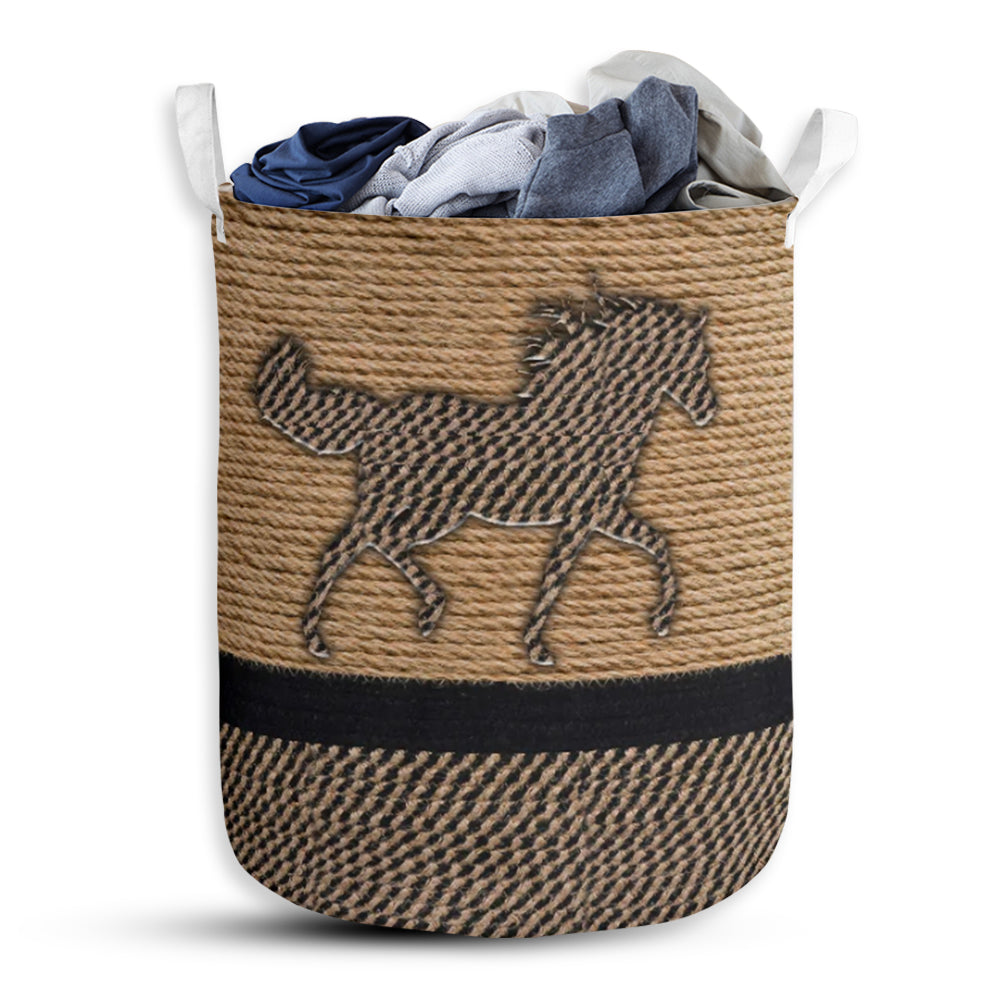 Horse Rope Wallpaper Black And Yellow Laundry Basket For Bathroom Bedroom Storage