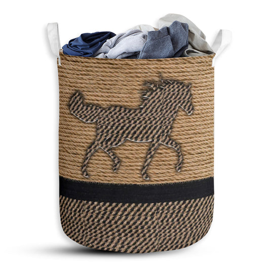 Horse Rope Wallpaper Black And Yellow Laundry Basket For Bathroom Bedroom Storage