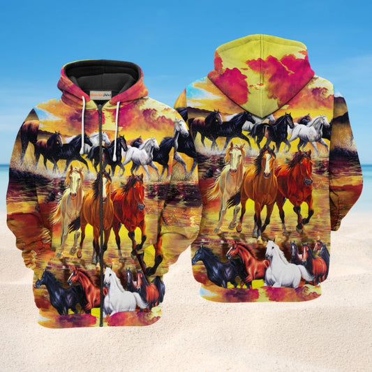 Horse Run Hoodie For Country Streetwear Outdoor Trips And Everyday Comfort