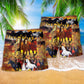 Horse Run Classic Style Hawaiian Print Beach Shorts For Pet Lover Outdoor Comfort