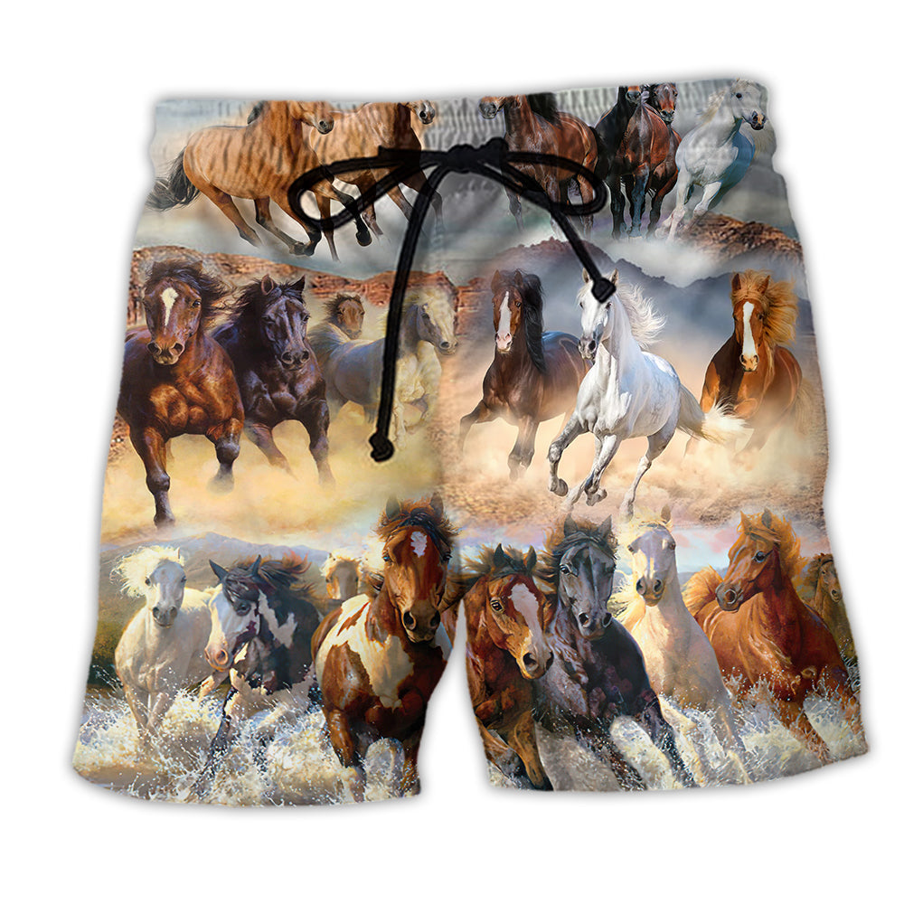 Horse Beach Shorts For Island Getaways And Bright Seasonal Outfits