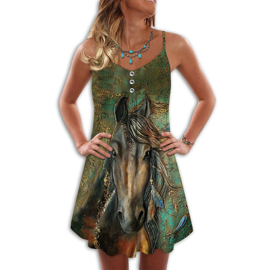 Cool Horse Style – Women's Summer Sleeveless V-Neck Camisole Dress