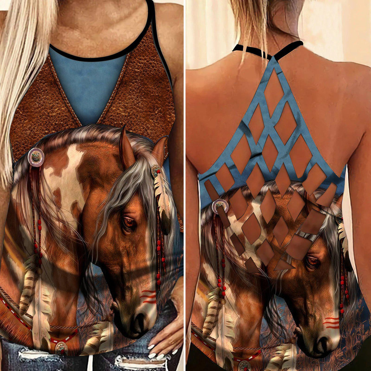 Horses Love And Life Hollow Tank Top For Summer Outings And Everyday Comfort