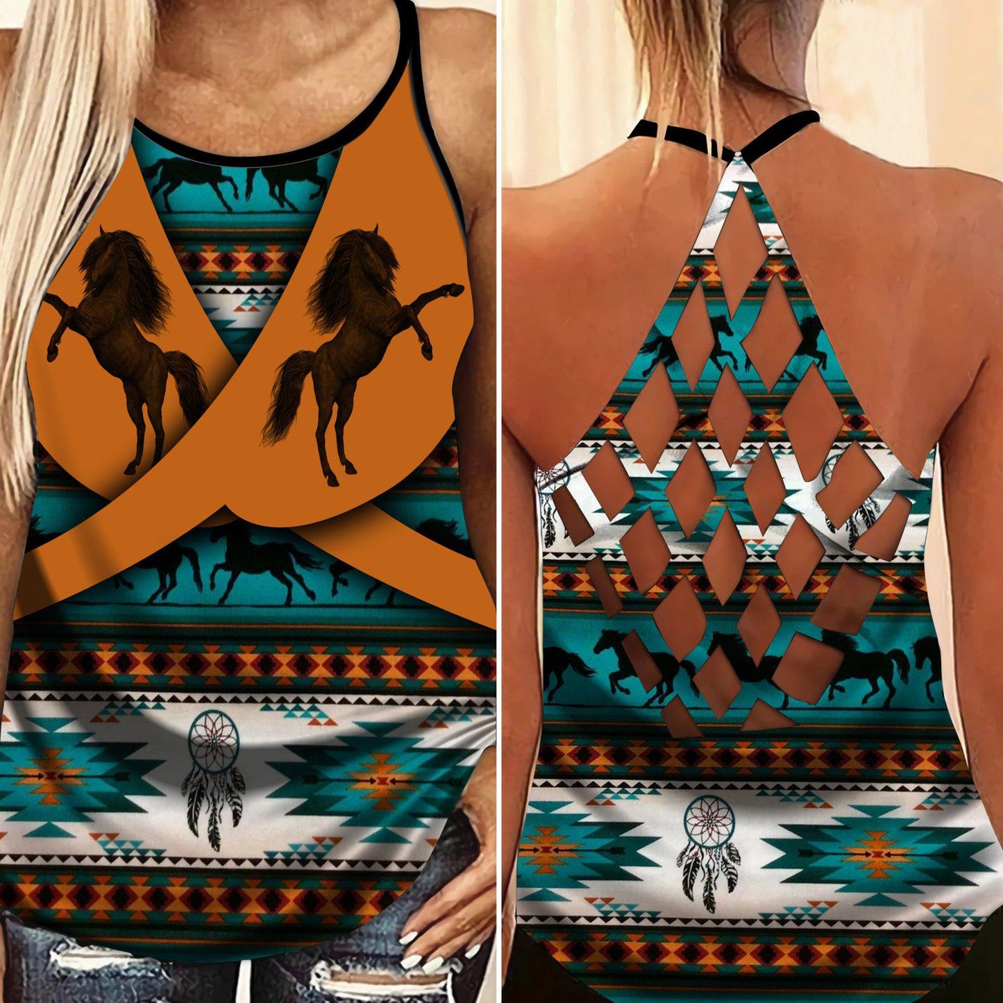 Horses Love And Life Hollow Tank Top For Fitness Classes And Outdoor Style