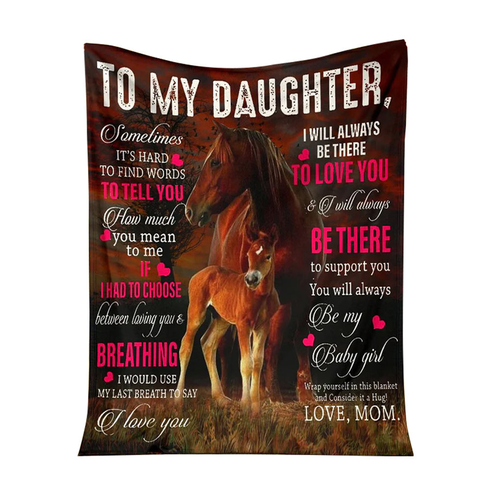 Horse Daughter Gift Flannel Blanket For Cozy Bedroom Sofa Decor