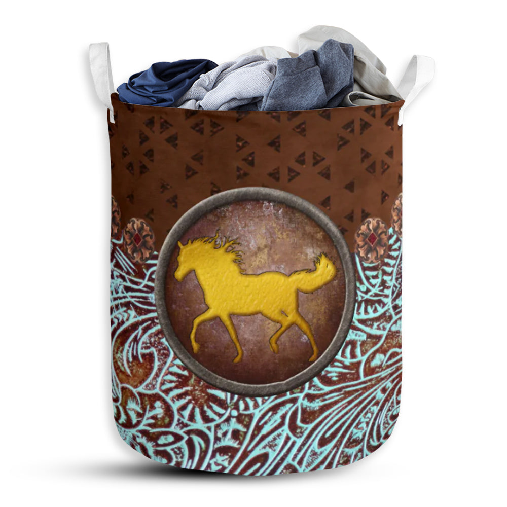 Horse Vignette Laundry Basket For Bathroom Bedroom Storage