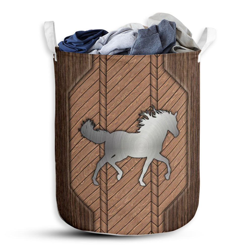 Horse Wood We Love Wood Laundry Basket For Bathroom Bedroom Storage