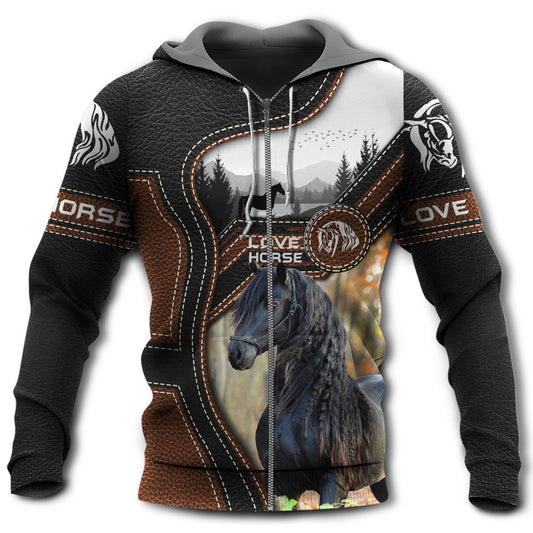 Horse Love Forest Hoodie For Equestrian Enthusiasts Casual Wear And Weekend Travel