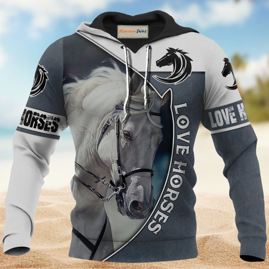 Grey Horse Love Life Hoodie For Country Outings Travel Days And Relaxed Streetwear