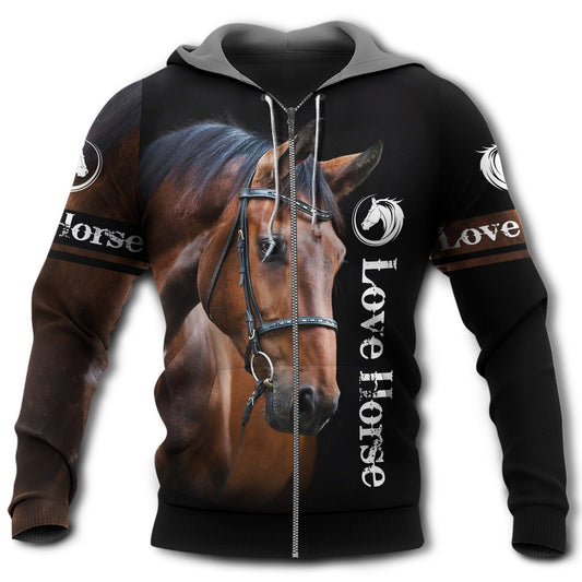 Strong Brown Horse Love Hoodie For Ranch Style Adventures Daily Wear And Thoughtful Gifts