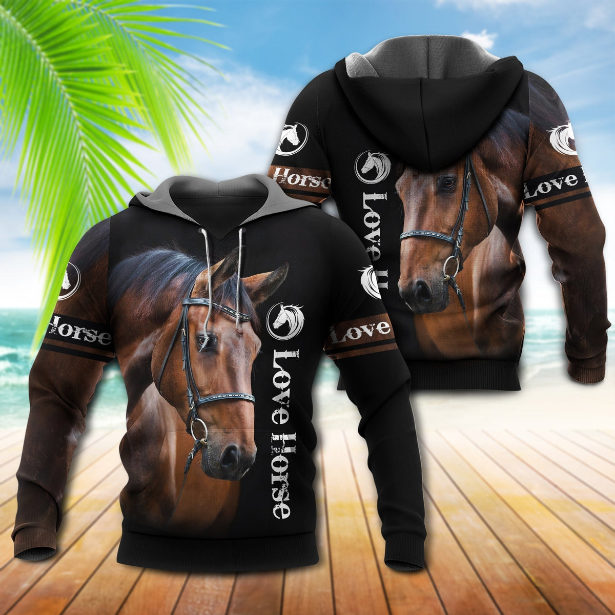 Strong Brown Horse Love Hoodie For Ranch Style Adventures Daily Wear And Thoughtful Gifts